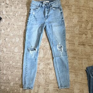 Eunina Light Blue Distressed Super High Rise Skinny Jeans